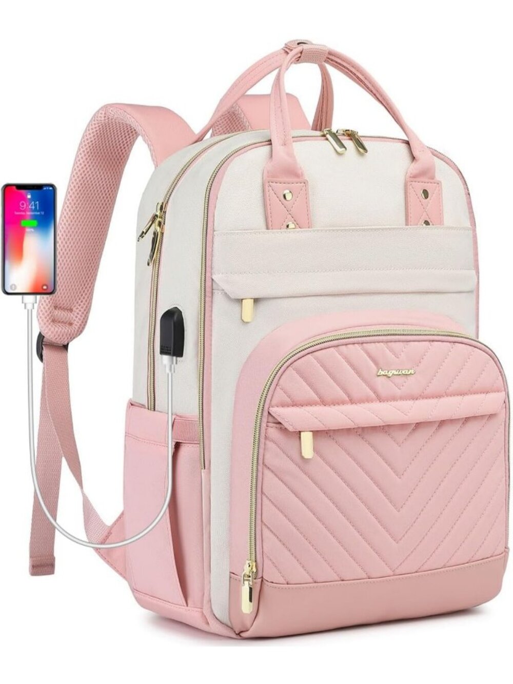Stylish Waterproof Laptop Backpack for Women - 15.6" Travel Work Bag, College